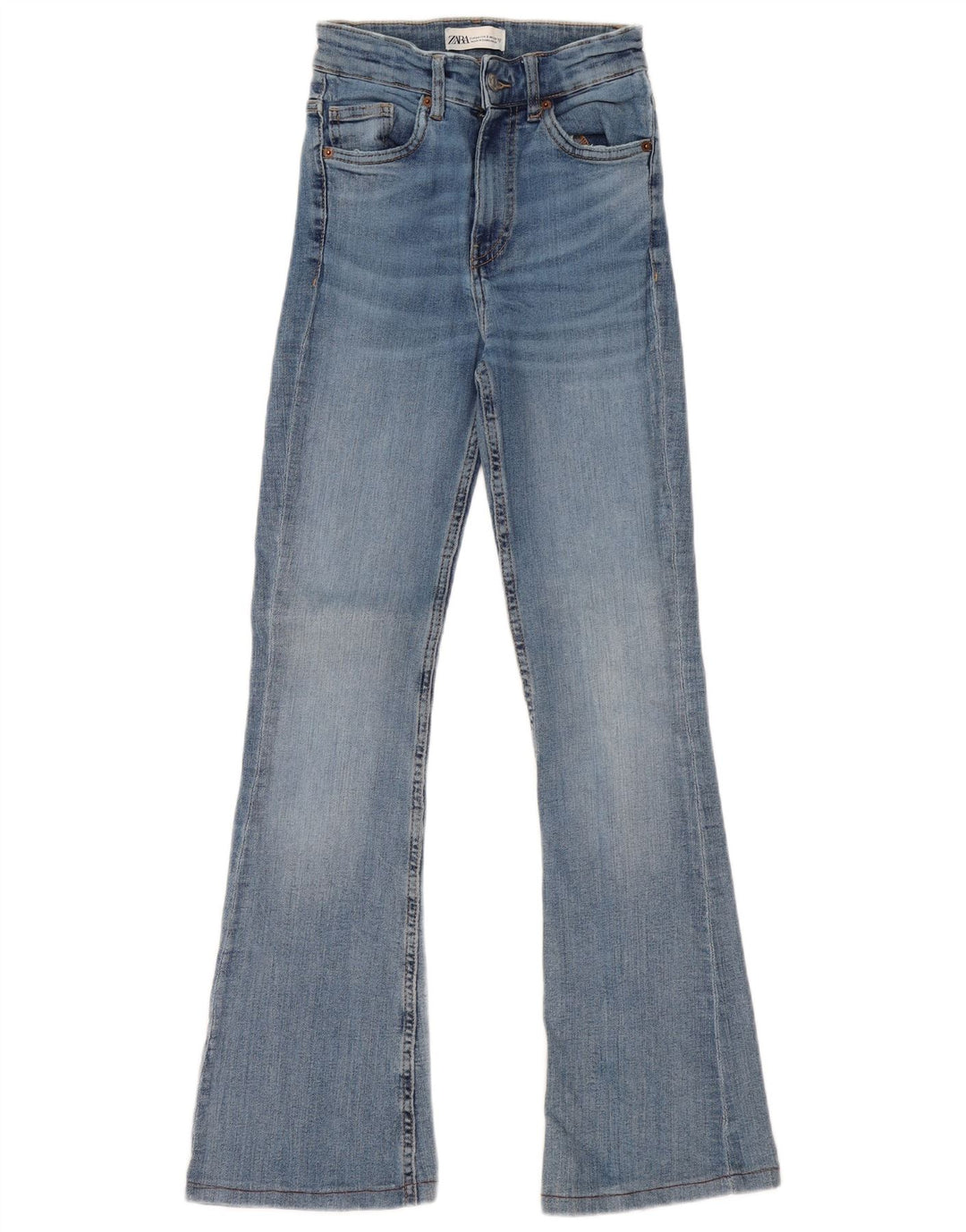 Zara Dame Flared Jeans EU 34 2XS W24 L31 Blå