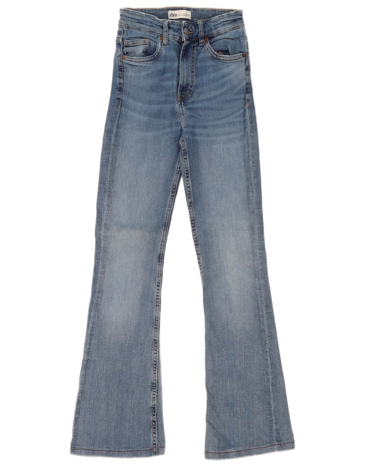 Zara Dame Flared Jeans EU 34 2XS W24 L31 Blå