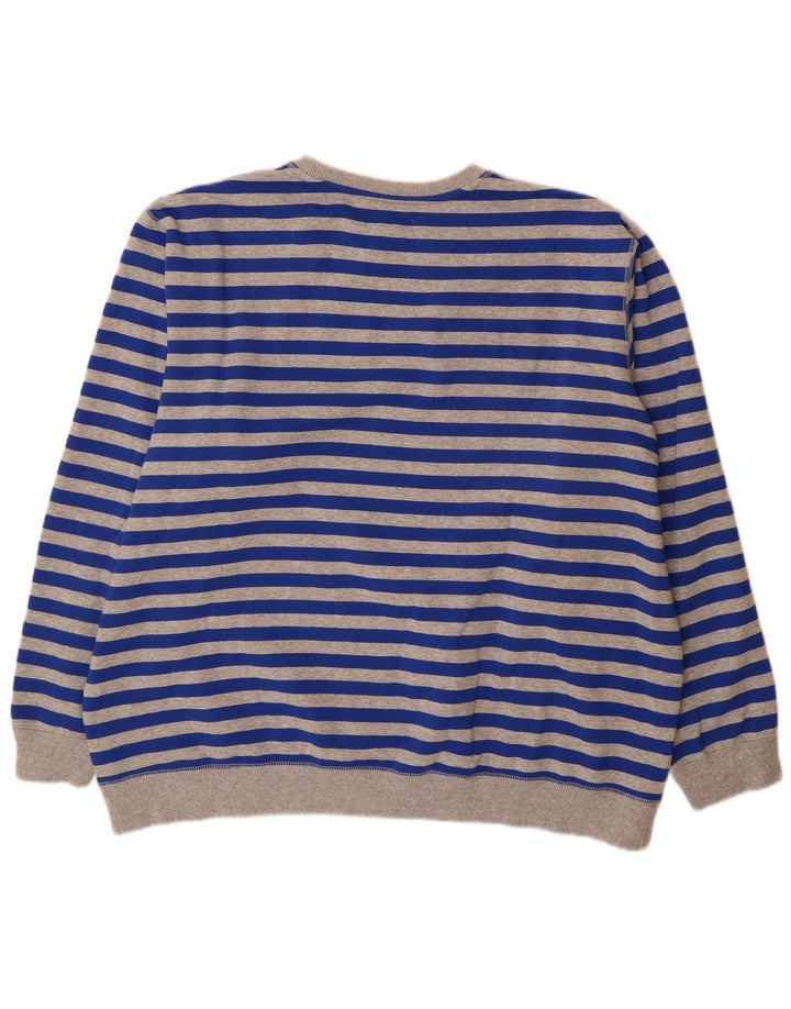 Adidas Herre Sweatshirt Jumper 2XL Blå Stribet Bomuld