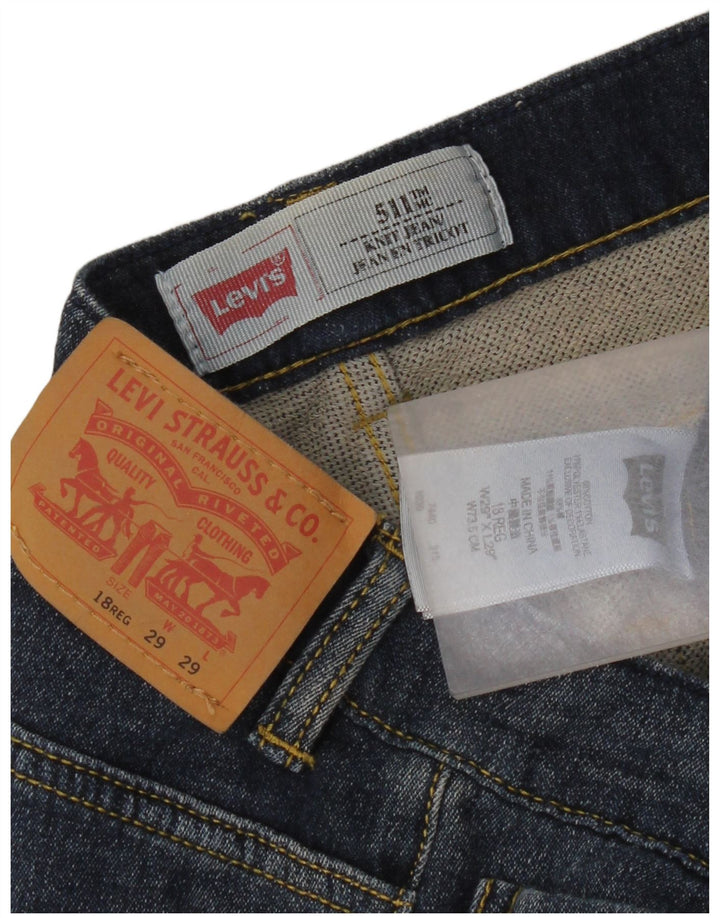 Levi's Boys 511 Slim Jeans 15-16 år W29 L29 Blå Bomuld
