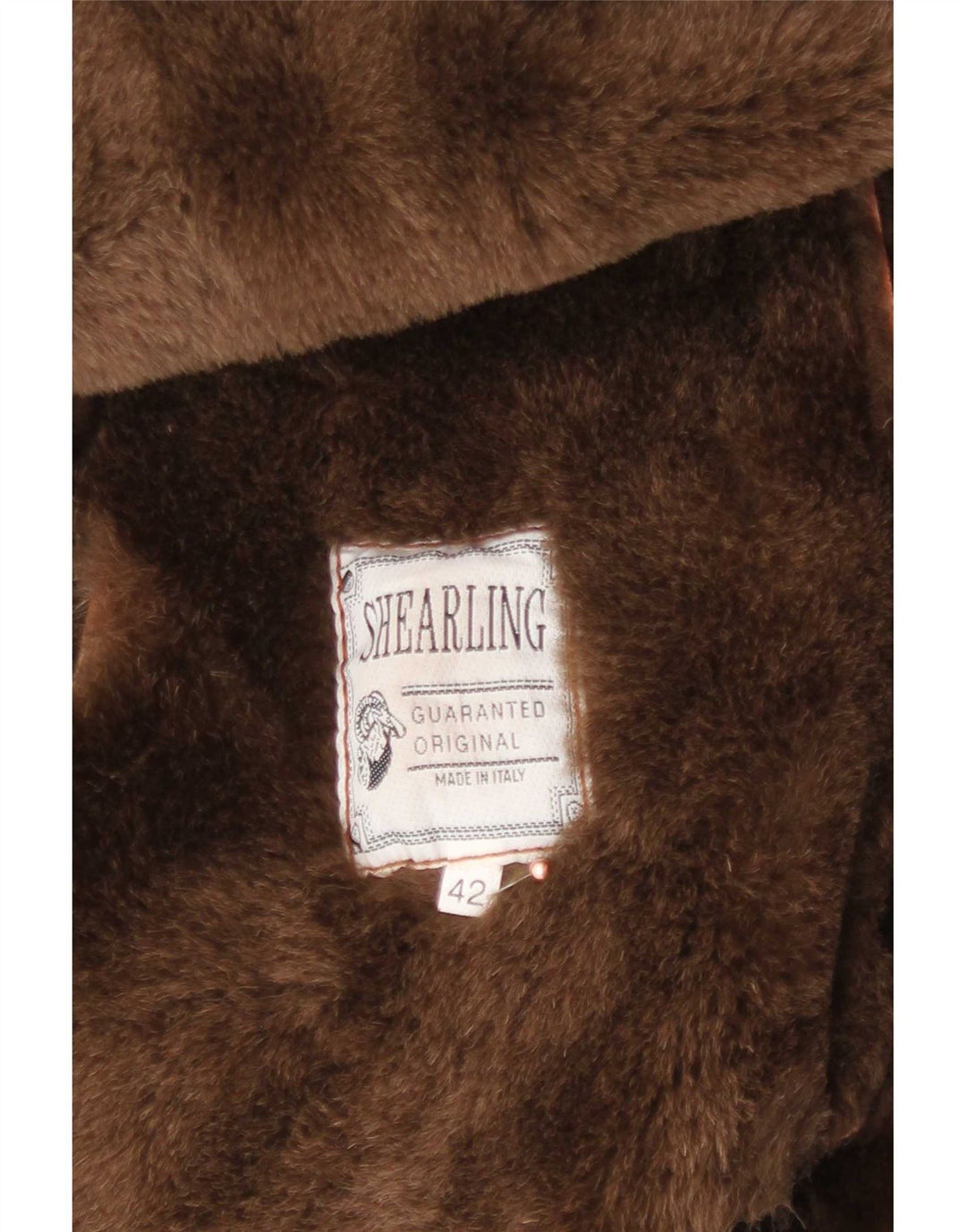 Vintage Dame Oversized Shearling Coat IT 42 Medium Brun