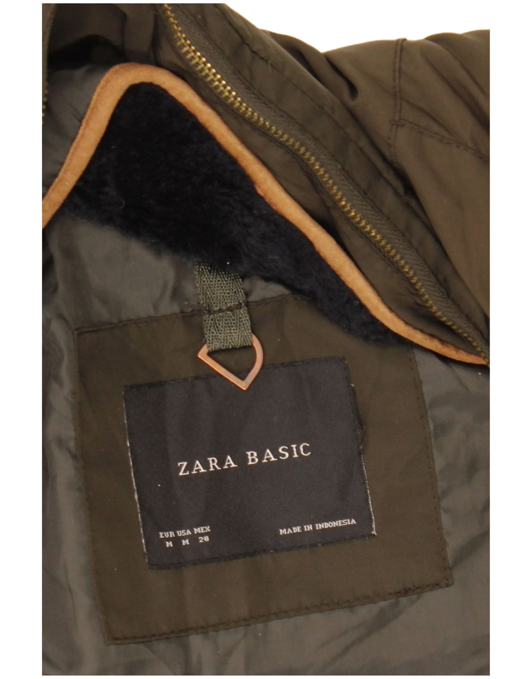 Zara Dame Hættejakke UK 14 Medium Khaki