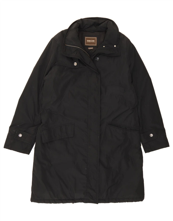 GEOX Womens Respira Overcoat UK 14 Large Black Polyester Vintage Geox and Second-Hand Geox from Messina Hembry 
