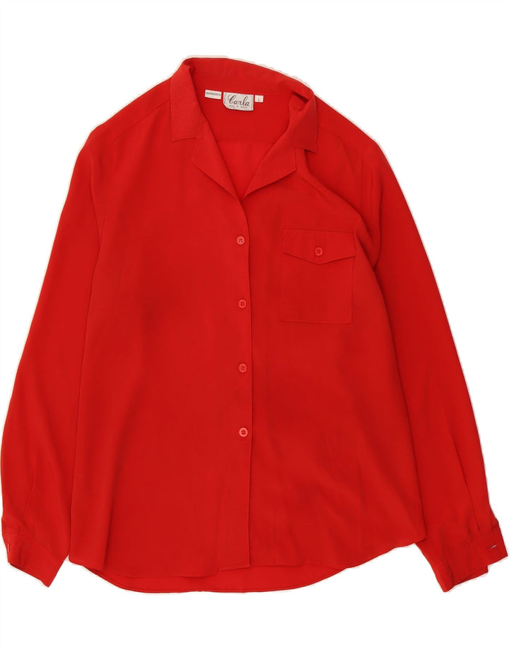 VINTAGE Womens Shirt Blouse UK 16 Large Red Polyester Vintage Vintage and Second-Hand Vintage from Messina Hembry 