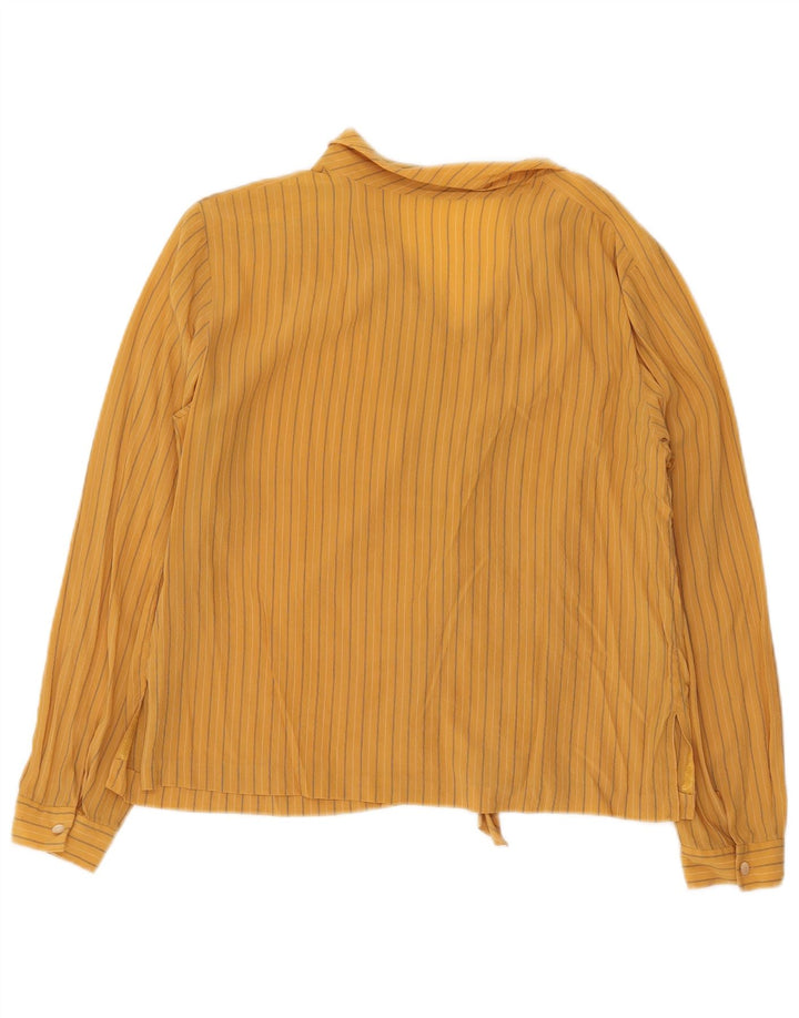 Vintage Dame Se Through Bluse Top UK 16 Stor Gul Stribet