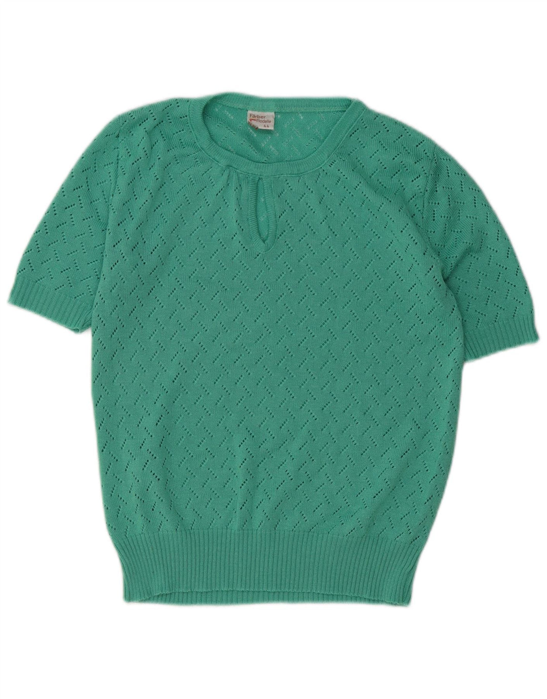 Vintage dame sweater med rund hals IT 44 mellemgrøn polyakryl