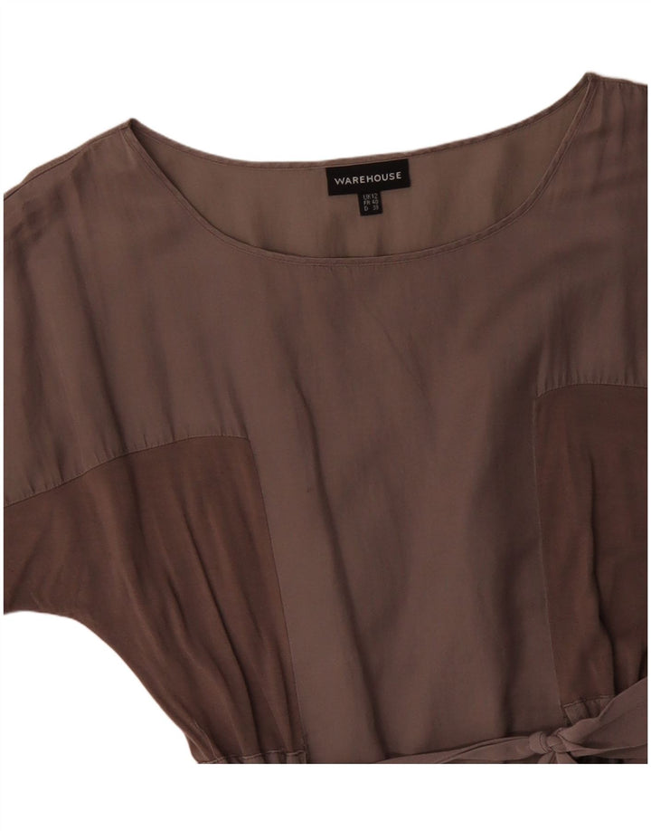 WAREHOUSE Dame Batwing Maxi Dress UK 12 Medium Grey Colourblock Bomuld