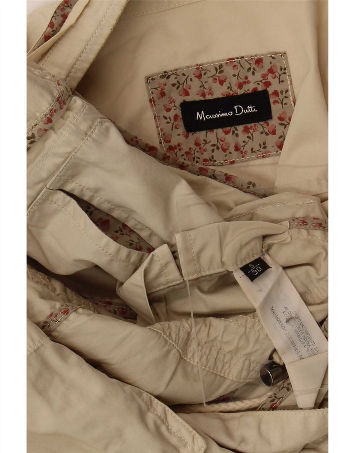 Massimo Dutti Womens Utility Jacket UK 10 Small Beige Bomuld