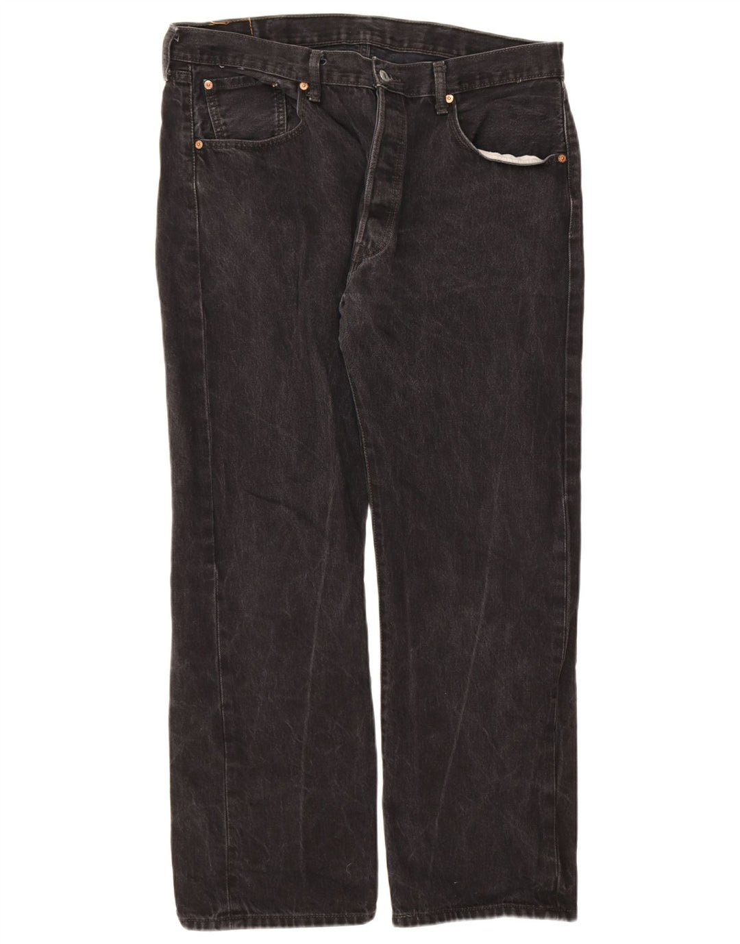 Levi's Herre 501 lige jeans W38 L30 sort bomuld