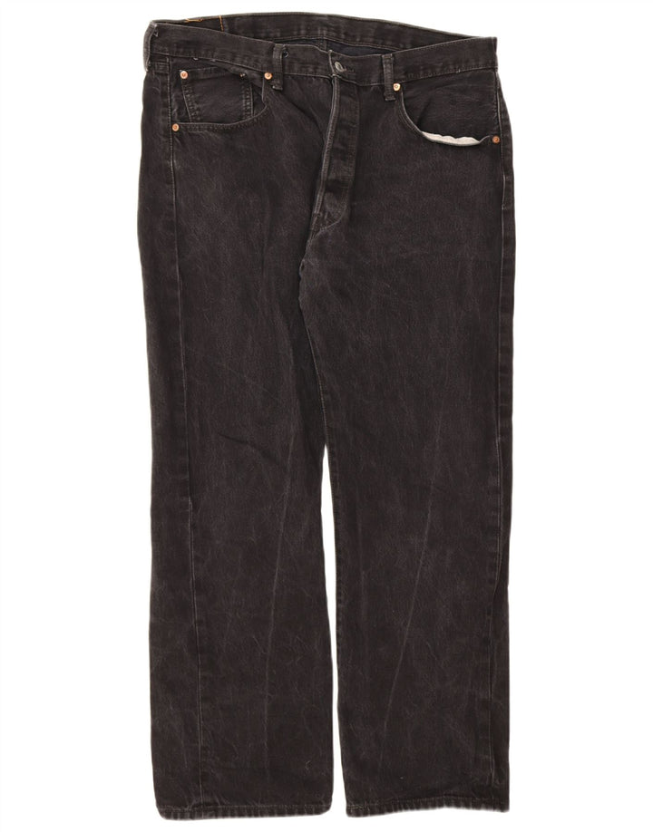 Levi's Herre 501 lige jeans W38 L30 sort bomuld