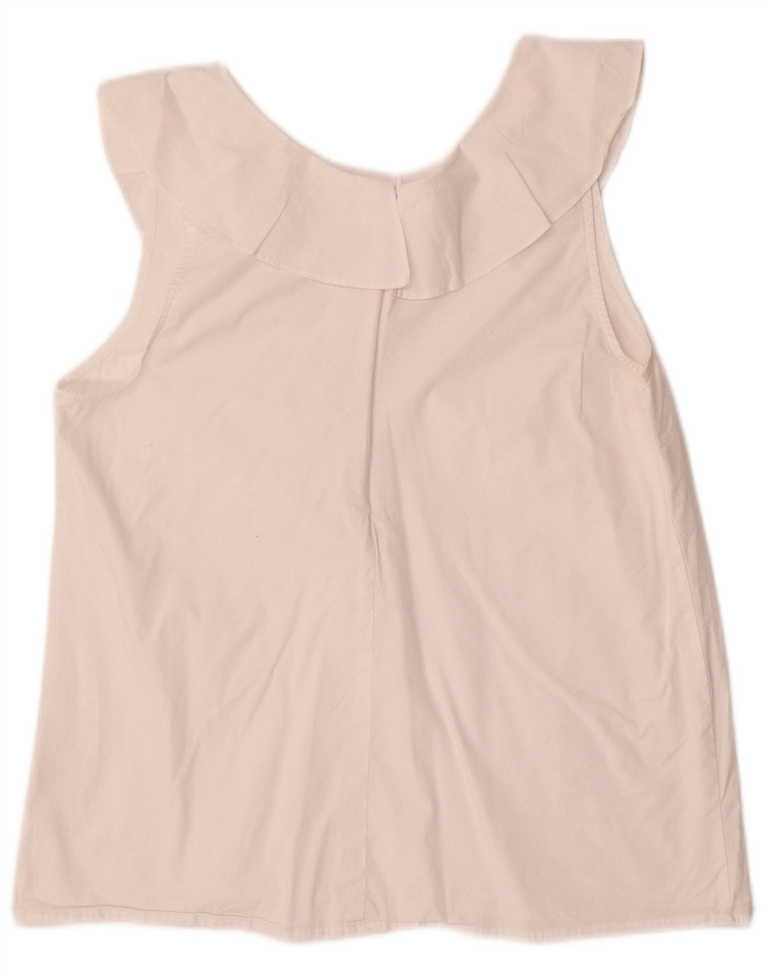 J. Crew Dame ærmeløs bluse Top US 10 Stor hvid bomuld