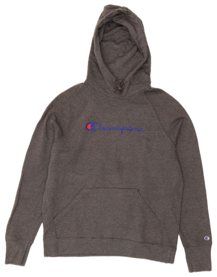 Champion Graphic Hoodie Jumper UK 14 Medium Grey