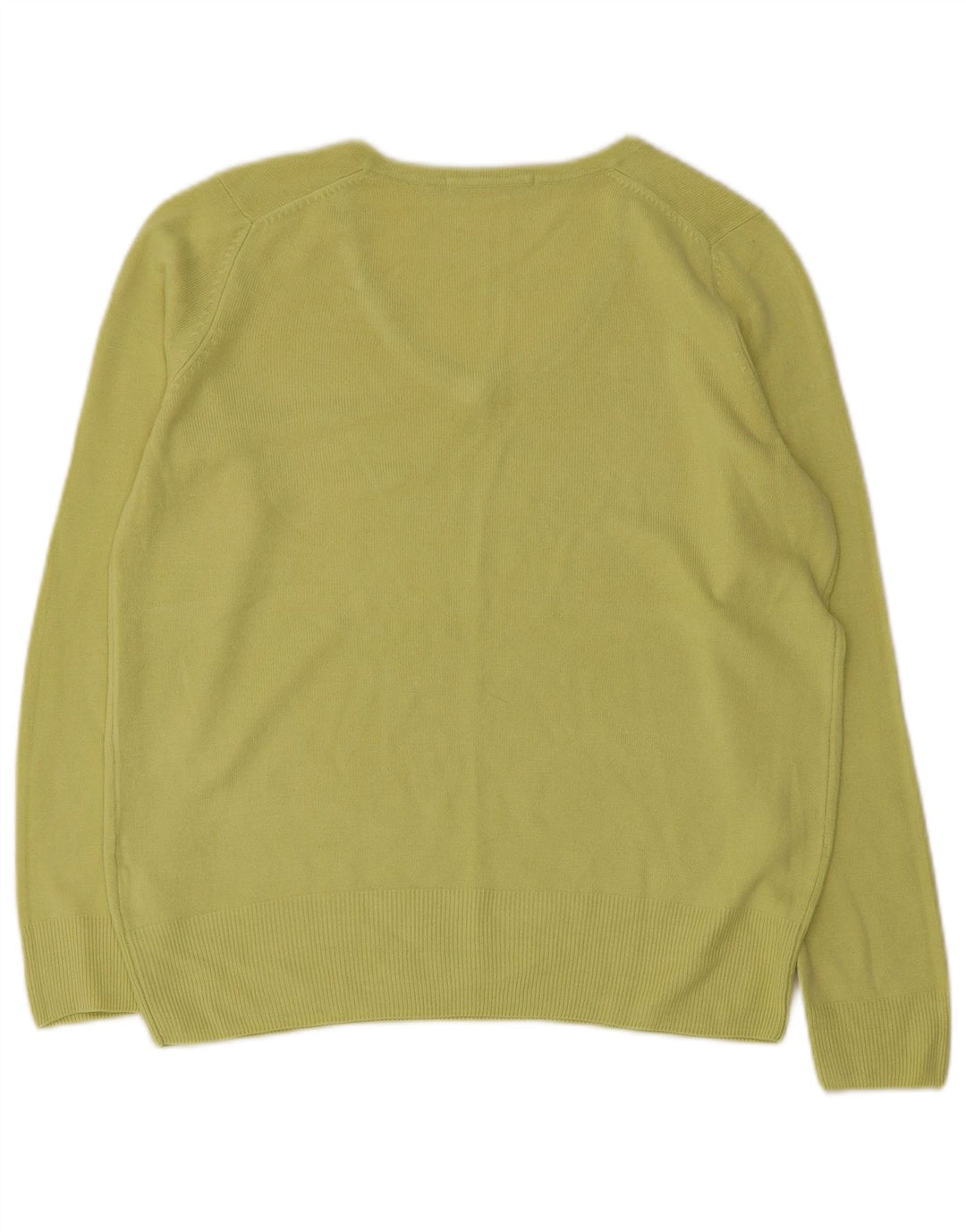 MARKS & SPENCER Dame oversized V-hals sweater UK 10 Small Green