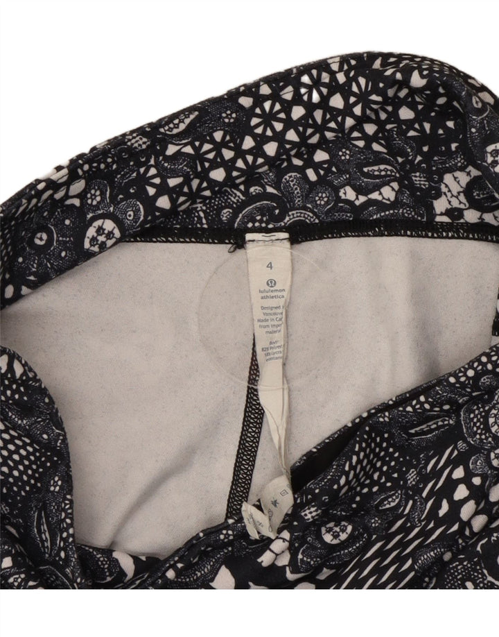 Lululemon Dame Capri Leggings US 4 Small Black Floral Polyester