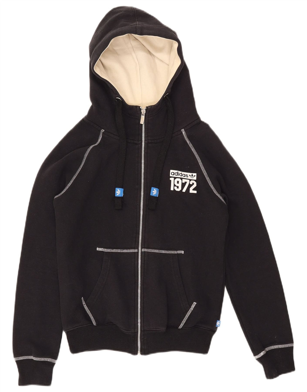 ADIDAS Grafisk hættetrøje til kvinder UK 10 Lille sort bomuld