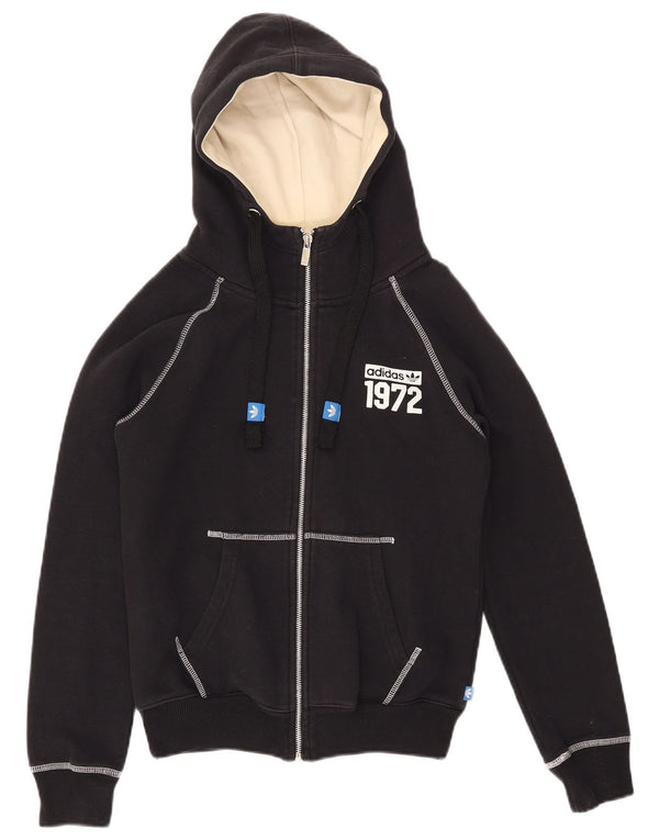 ADIDAS Grafisk hættetrøje til kvinder UK 10 Lille sort bomuld