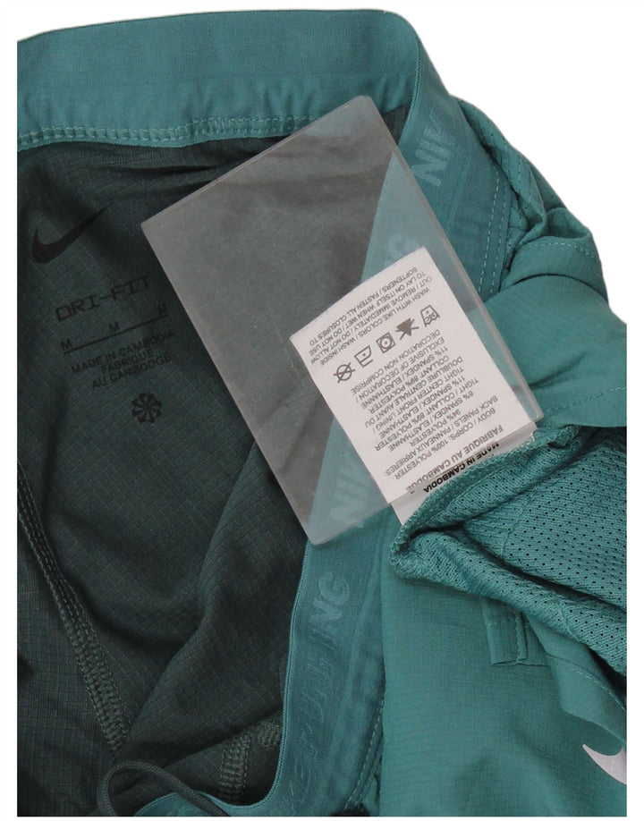 NIKE Dri Fit grafiske sportsshorts til kvinder UK 14 mellemgrøn polyester