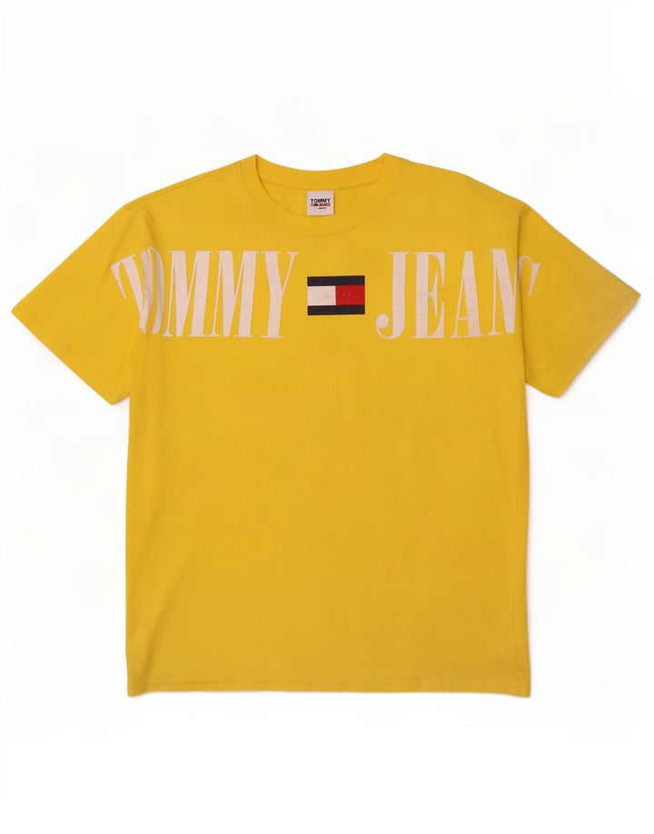 Tommy Hilfiger Herre grafisk T-shirt Top Medium Gul Bomuld