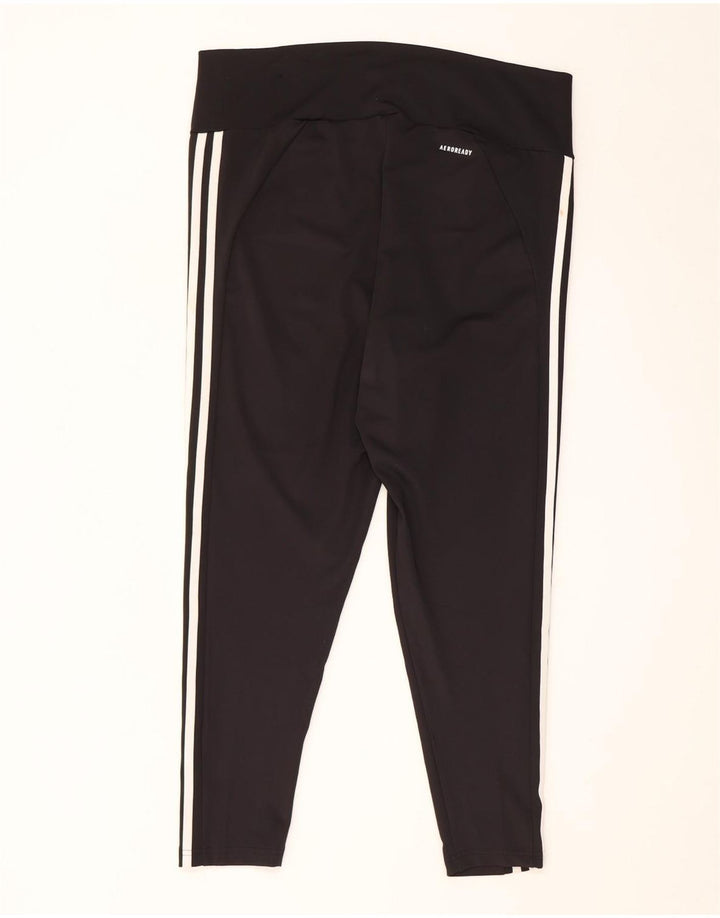 Adidas Womens Crop Leggings UK 20/22 XL Sort Polyester
