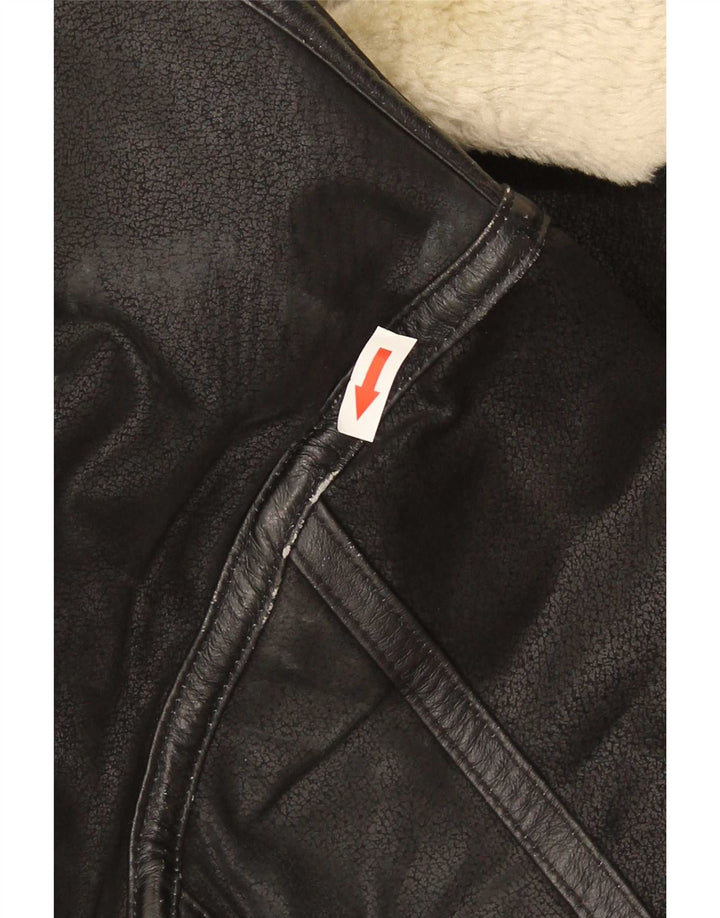 Conbipel Herre Shearling Jacket UK 42 XL sort læder