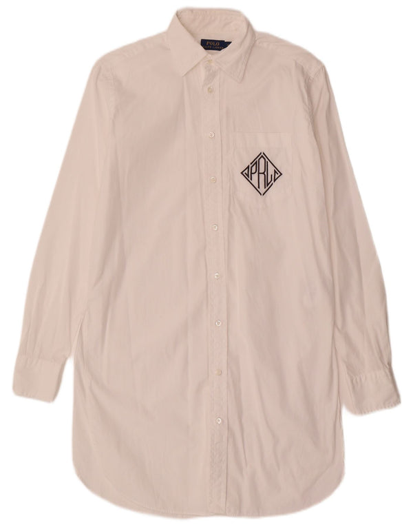 Polo Ralph Lauren Dame Langærmet Oversized Skjortekjole US 00 2XS Hvid