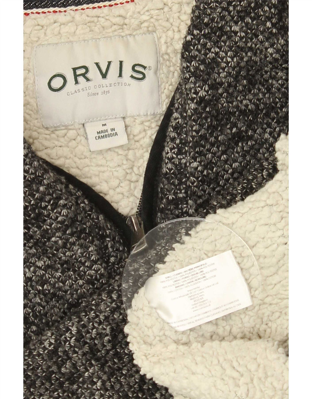 Orvis Sweatshirt med lynlås til kvinder UK 14 Medium Grey Flecked Polyester