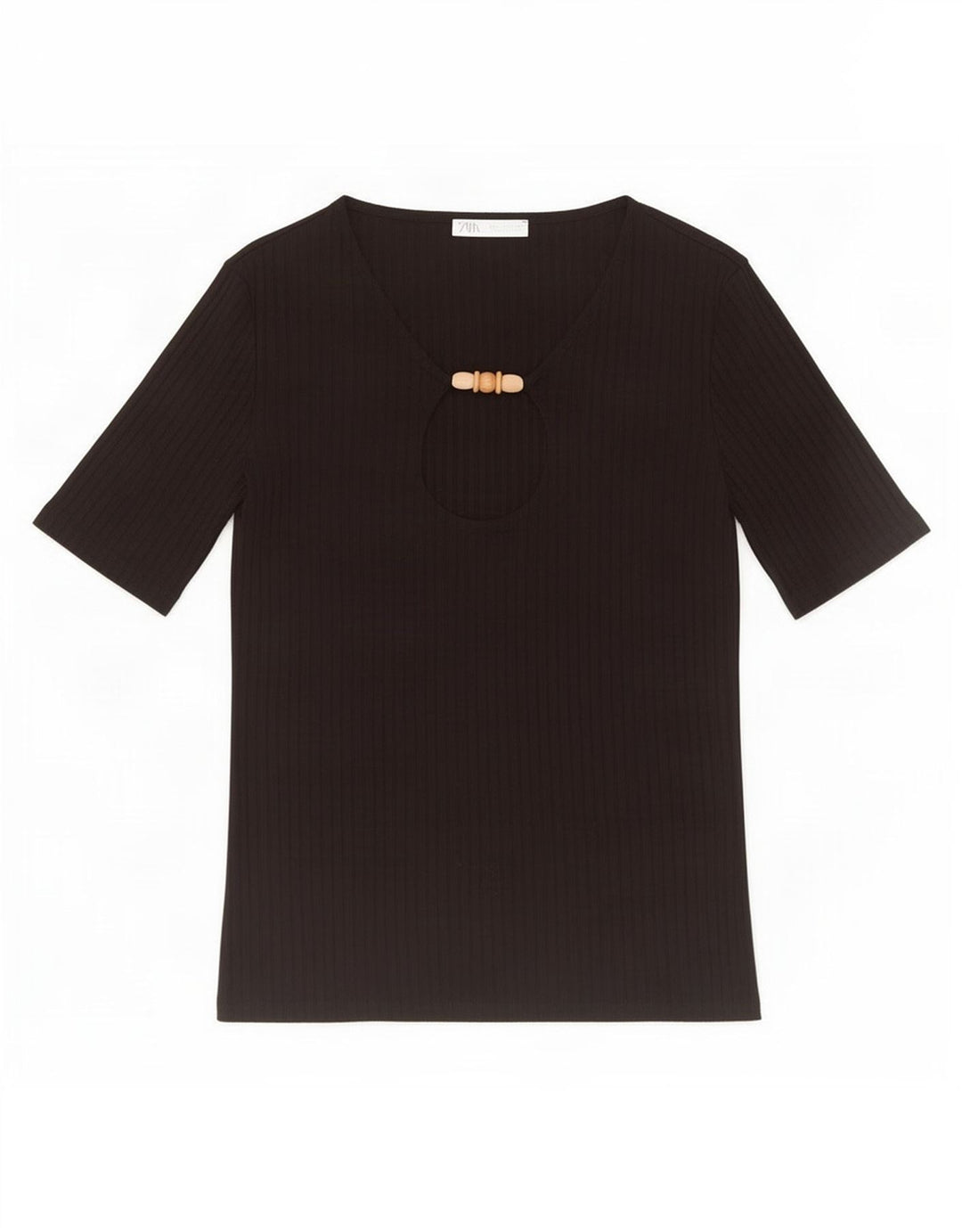 Zara Dame Bluse Top UK 10 Small Black Viscose