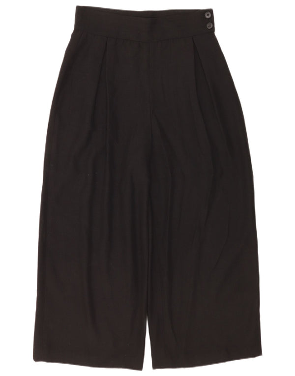 Titolo Womens Wide Leg Cropped Trousers W28 L24 Sort Polyester