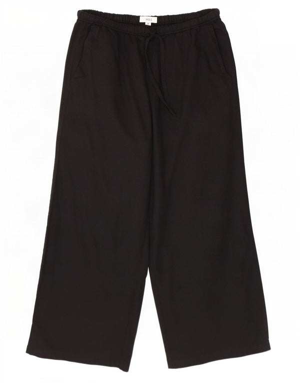 Marks & Spencer, højtaljede cropped bukser til kvinder UK 14 Large W32 L24 Black