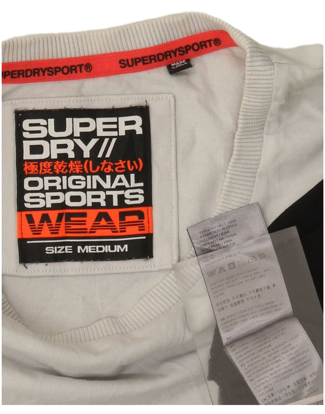 Superdry Grafisk T-shirt til mænd, medium sort Colourblock Bomuld