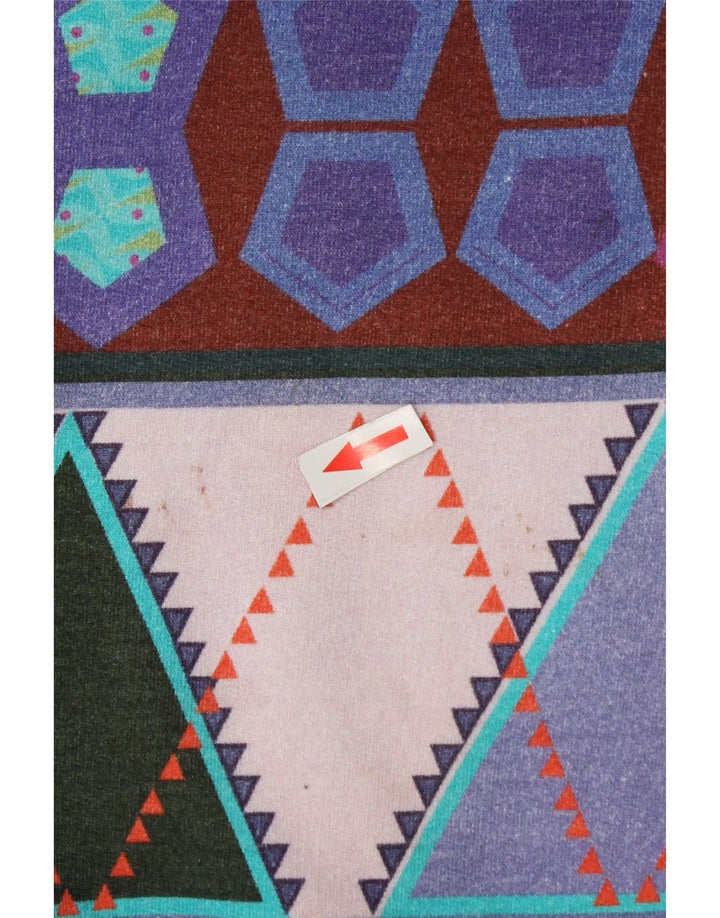 Vintage Dame Sweatshirt Jumper UK 14 Medium Flerfarvet Geometrisk
