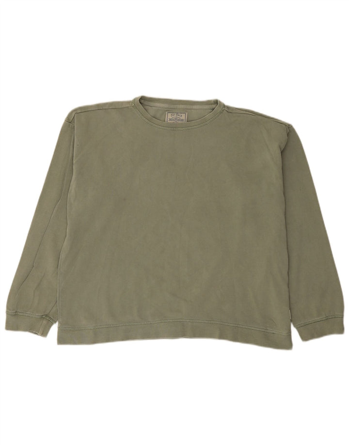 Fat Face Dame Sweatshirt Jumper UK 14 Stor Khaki Bomuld