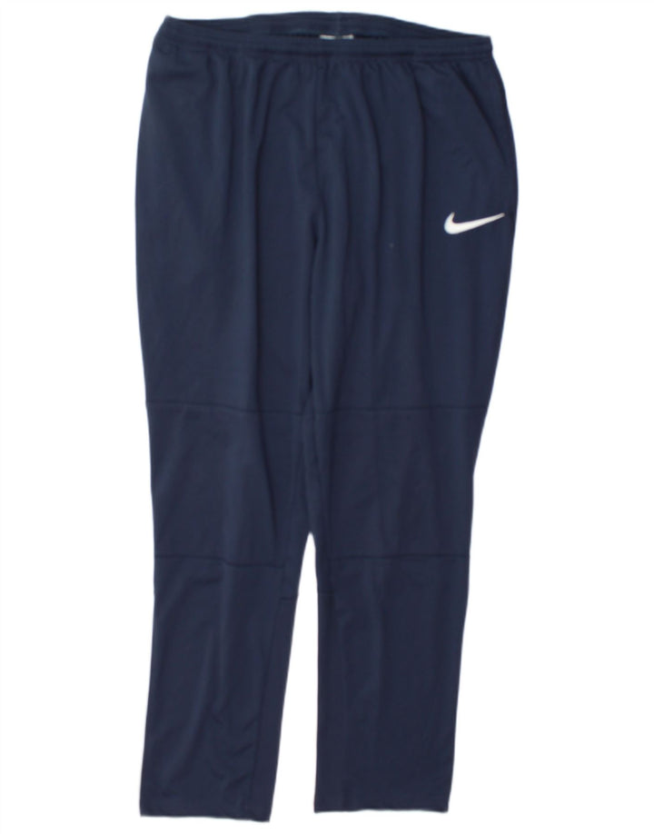 Nike herre Dri Fit træningsdragt bukser XL marineblå polyester