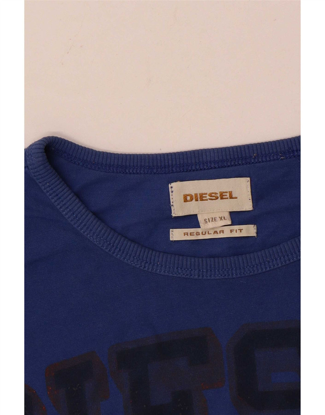 Diesel Herre Regular Fit Grafisk T-Shirt Top XL Blå