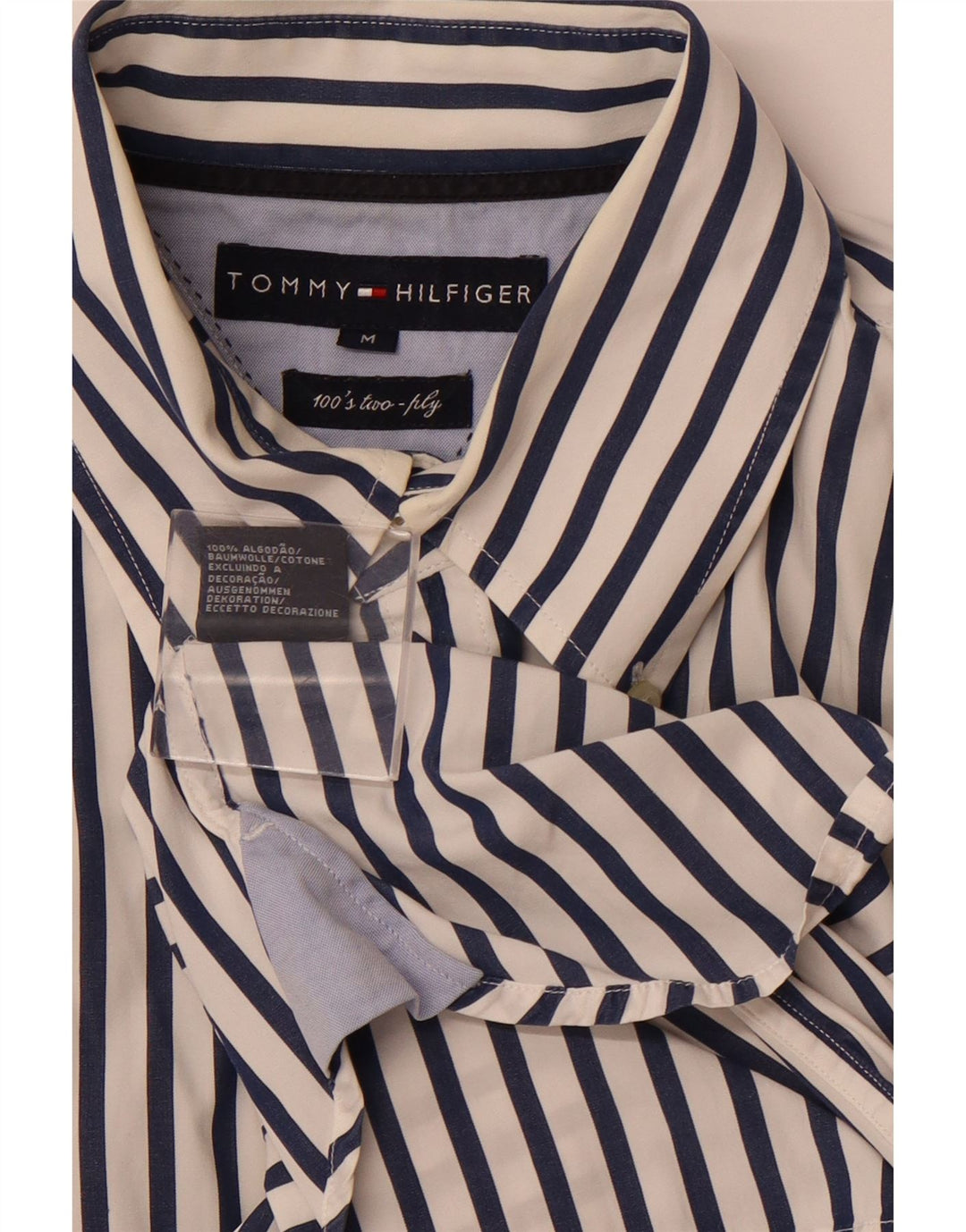 TOMMY HILFIGER Herreskjorte Medium hvid stribet bomuld
