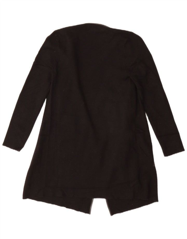 ZARA Womens Longline Open Cardigan Sweater UK 10 Small Black Viscose