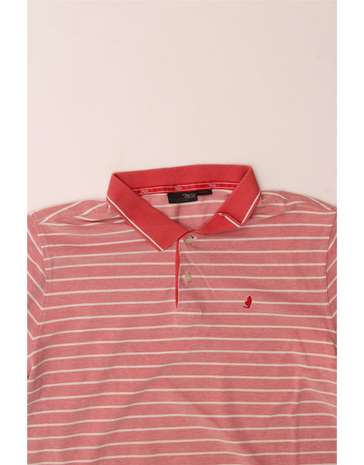 MARLBORO CLASSICS Mens Polo Shirt Large Red Striped Cotton Vintage Marlboro Classics and Second-Hand Marlboro Classics from Messina Hembry 
