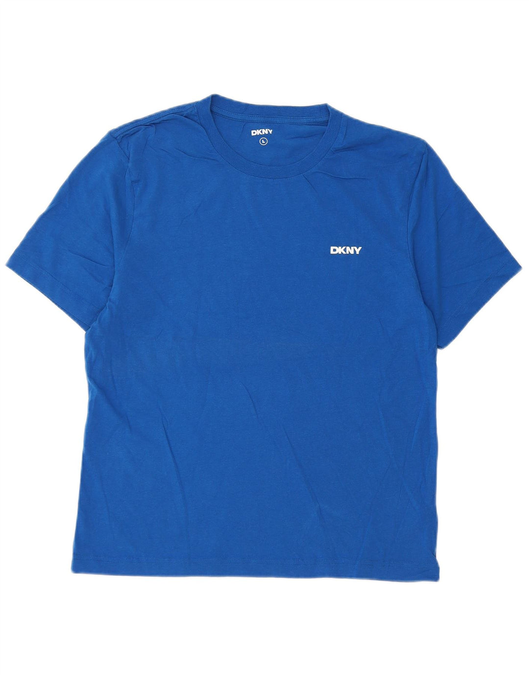 Dkny Dame T-Shirt Top UK 14 Stor Blå Bomuld