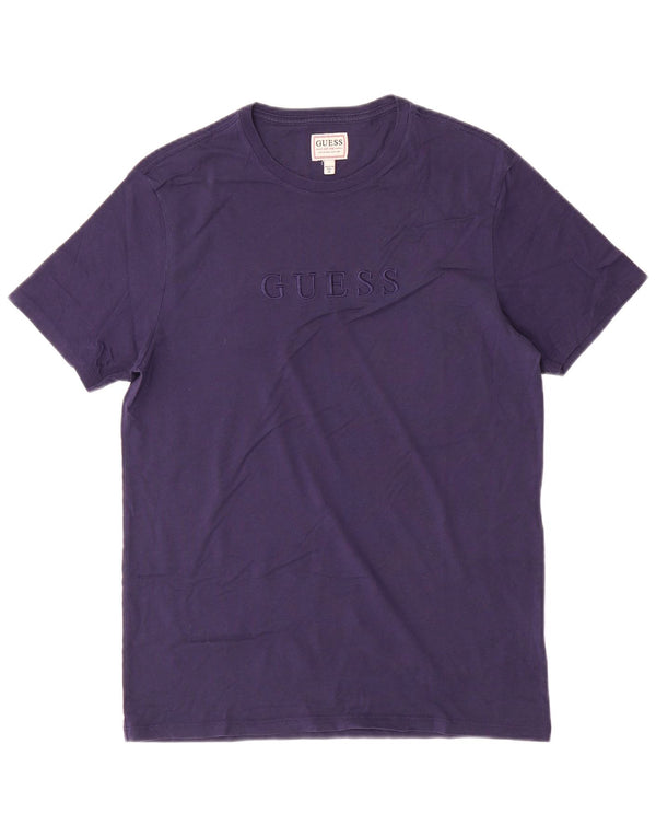 Guess Mens Graphic T-Shirt Top Medium Navy Blue