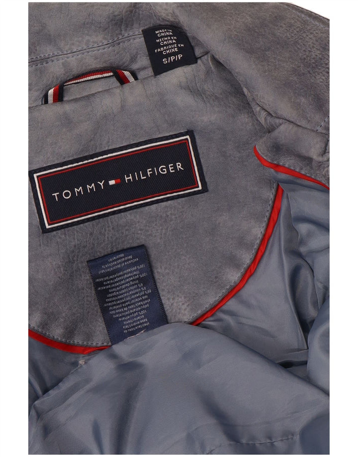 Tommy Hilfiger dame bikerjakke i imiteret læder UK 10 lille grå