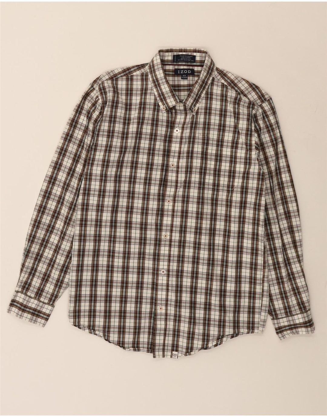 IZOD Boys Shirt 15-16 Years XL Multicoloured Check Cotton