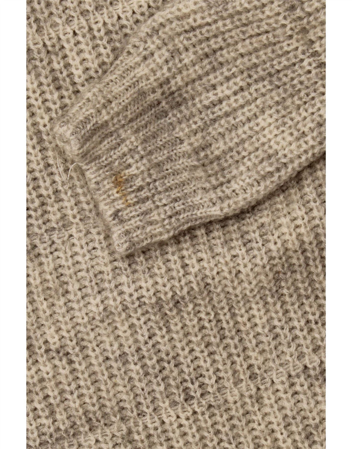 Vintage Dame Longline Jumper Sweater UK 14 Medium Grey