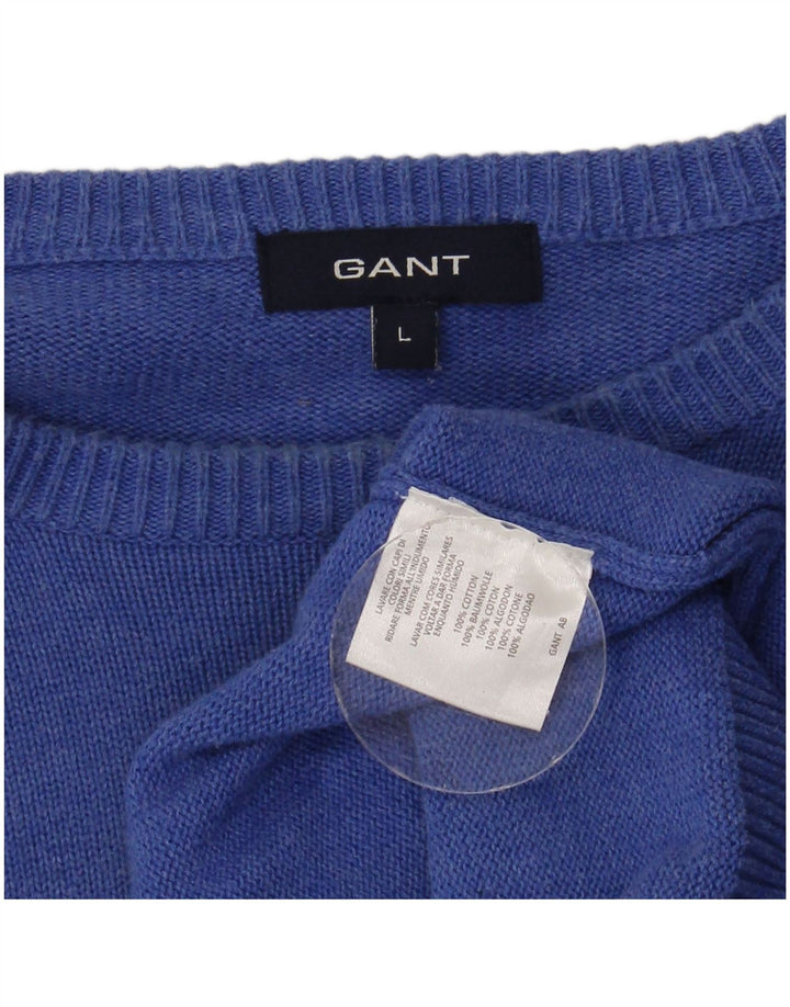 Gant Herre Boat Neck Jumper Sweater Stor Blå Bomuld
