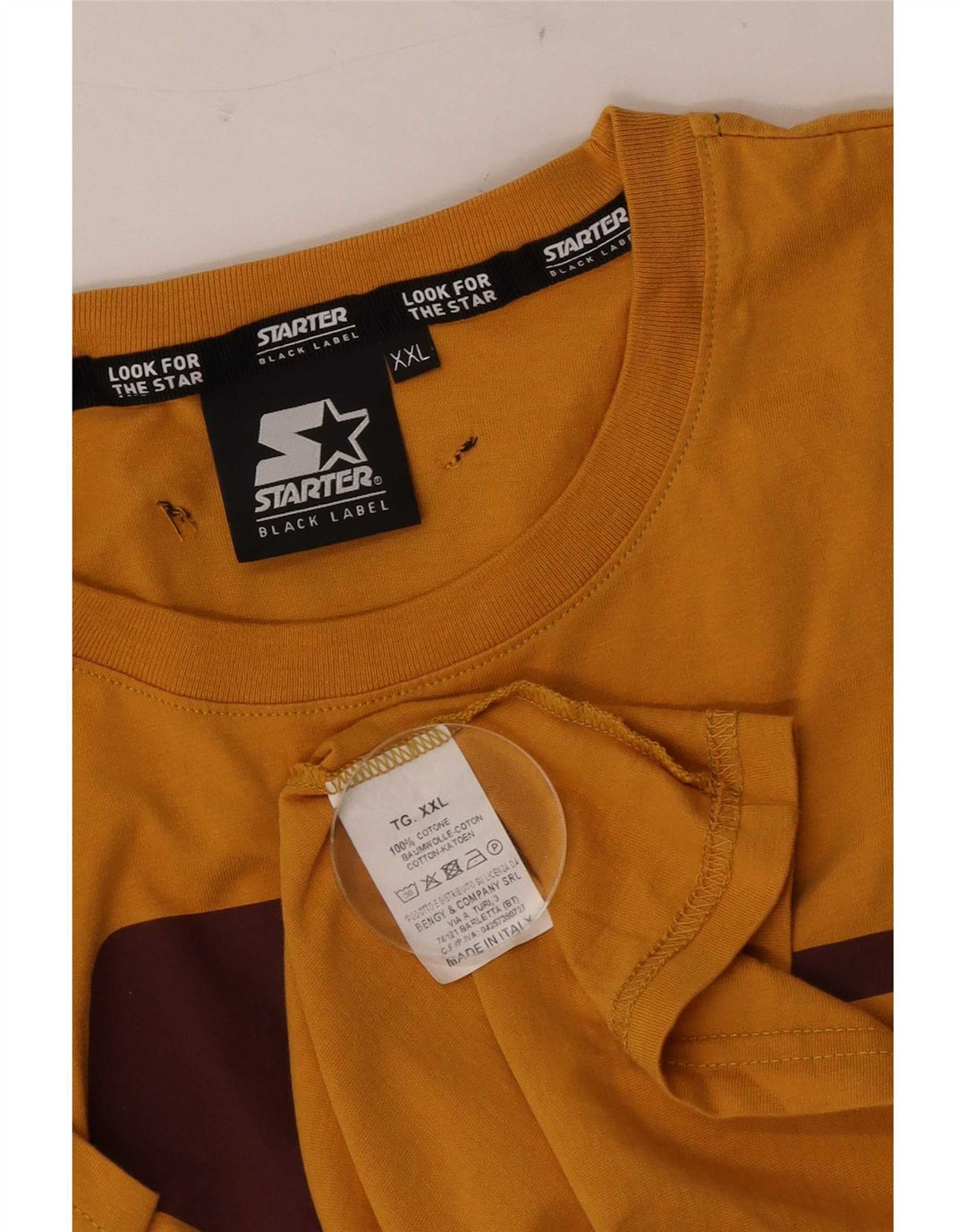 Starter Herre Grafisk T-Shirt Top 2XL Gul Bomuld