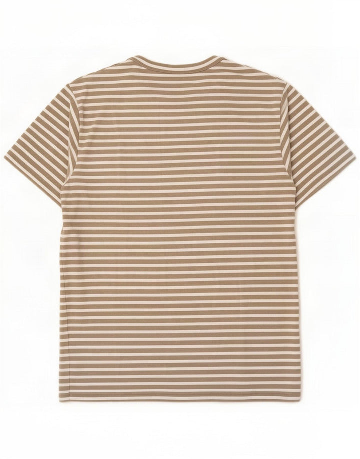 Cos Herre T-shirt Top Medium Beige Stribet Bomuld