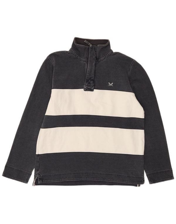 Besætningstøj Herre Zip Neck Sweatshirt Jumper Medium Navyblå stribet