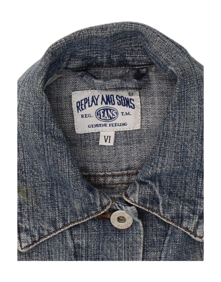REPLAY Girls Denim Jacket 7-8 Years Blue Vintage Replay and Second-Hand Replay from Messina Hembry 