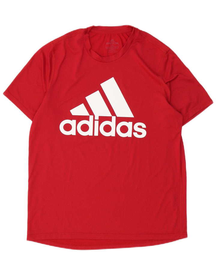Adidas Herre Aeroready Grafisk T-Shirt Top Stor Rød Polyester