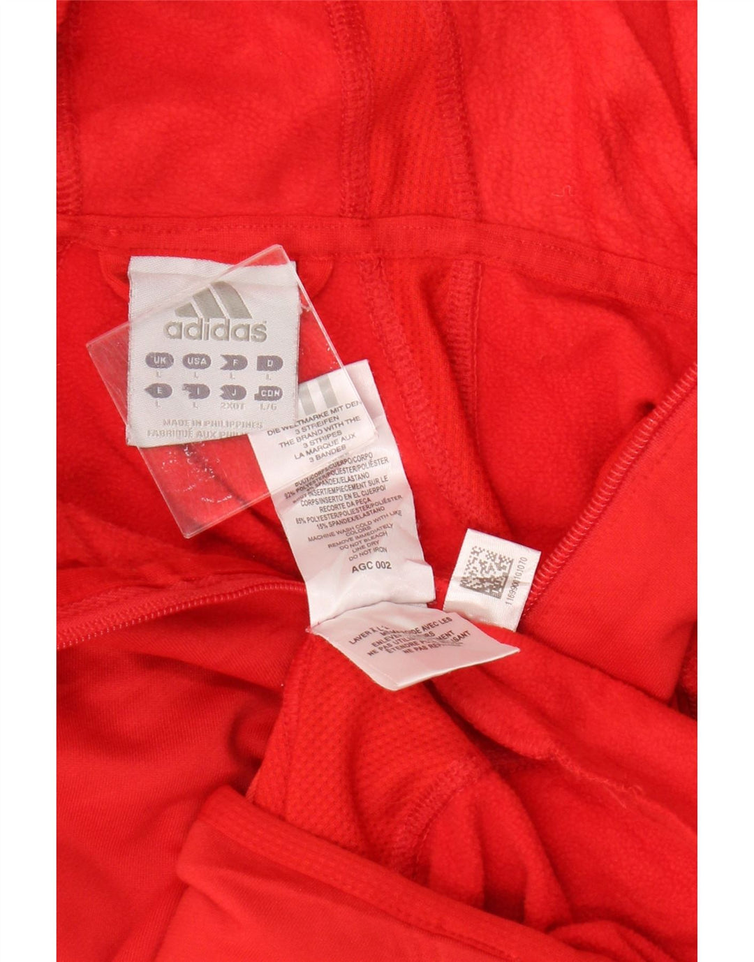 Adidas Dame Hættetrøje Sweater UK 14 Stor Rød Polyester