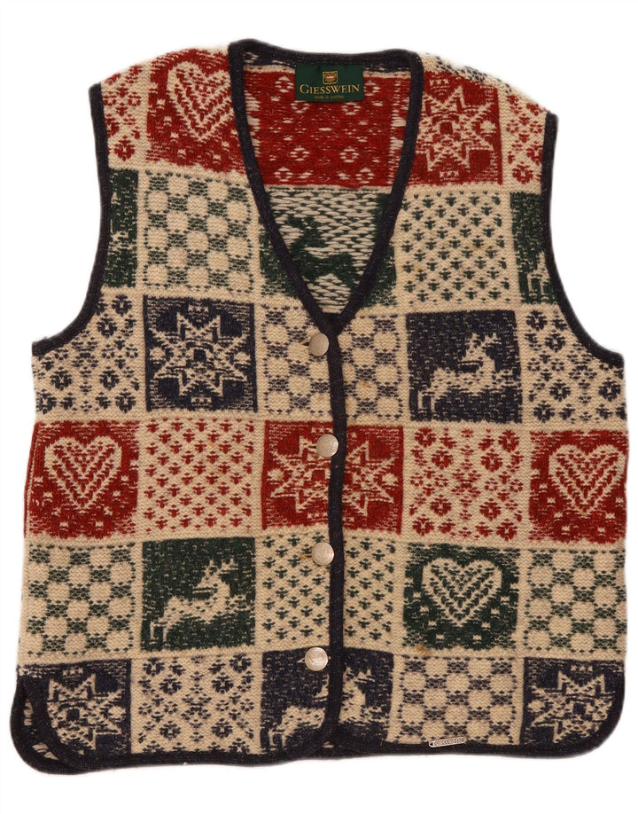 Giesswein Dame Cardigan Sweater EU 42 Stor Flerfarvet Geometrisk